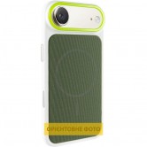 Чехол PC Textile Hybrid with Magnetic Fit для Apple iPhone 17 Air (6.5") White / Green