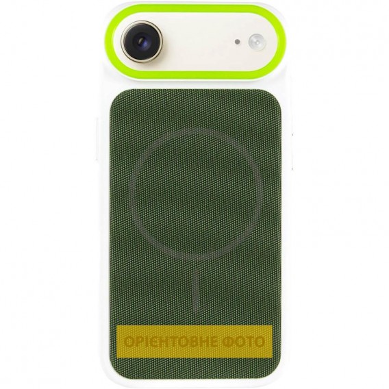 Чохол PC Textile Hybrid with Magnetic Fit для Apple iPhone 17 Air (6.5") White / Green Чохол PC Textile Hybrid with Magnetic Fit для Apple iPhone 17 Air (6.5") White / Green