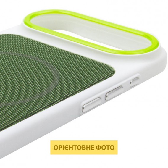 Чохол PC Textile Hybrid with Magnetic Fit для Apple iPhone 17 Air (6.5") White / Green Чохол PC Textile Hybrid with Magnetic Fit для Apple iPhone 17 Air (6.5") White / Green