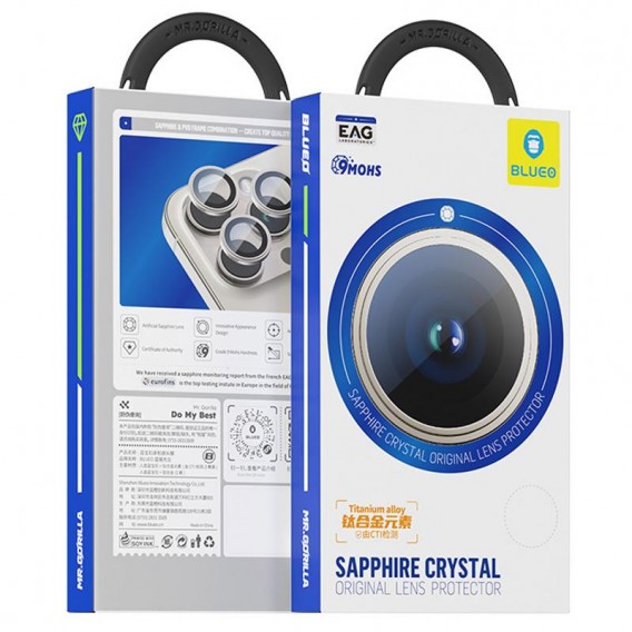 Захисне скло BlueO Sapphire на камеру для Apple iPhone 17 Pro / 17 Pro Max Темно-синій / Dark Blue Захисне скло BlueO Sapphire на камеру для Apple iPhone 17 Pro / 17 Pro Max Темно-синій / Dark Blue