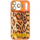 Чехол TPU+PC Wild Leopard with Magnetic Fit and Lens для Apple iPhone 17 Air (6.5") Orange