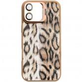 Чехол TPU+PC Wild Leopard with Magnetic Fit and Lens для Apple iPhone 17 (6.3") Brown