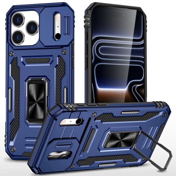Ударостійкий чохол Camshield Army Ring для Apple iPhone 17 Pro Max (6.9") Синій / Navy Ударостійкий чохол Camshield Army Ring для Apple iPhone 17 Pro Max (6.9") Синій / Navy