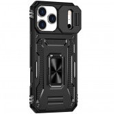 Чехол для iPhone 18 Pro Max / 17 Pro Max Epik Camshield Army Ring, TPU и поликарбонат, черный / Black