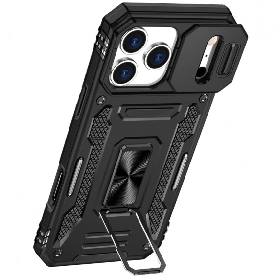 Ударостійкий чохол Camshield Army Ring для Apple iPhone 17 Pro (6.3") Чорний / Black Ударостійкий чохол Camshield Army Ring для Apple iPhone 17 Pro (6.3") Чорний / Black