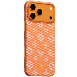TPU+PC чохол Blueo Gilded Tactile Woven with Magnetic Fit для Apple iPhone 17 Pro (6.3") Orange