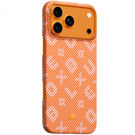 TPU+PC чохол Blueo Gilded Tactile Woven with Magnetic Fit для Apple iPhone 17 Pro (6.3") Orange