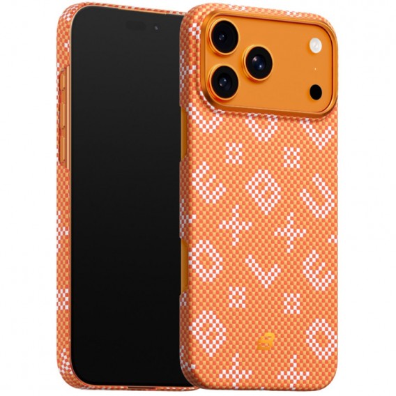 TPU+PC чохол Blueo Gilded Tactile Woven with Magnetic Fit для Apple iPhone 17 Pro (6.3") Orange TPU+PC чохол Blueo Gilded Tactile Woven with Magnetic Fit для Apple iPhone 17 Pro (6.3") Orange