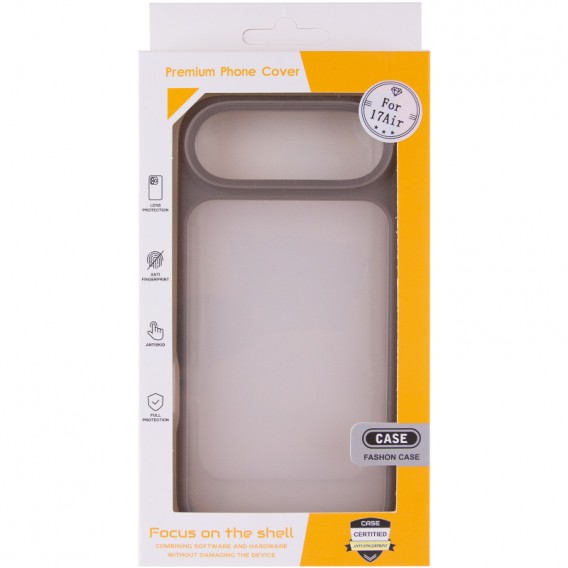Чохол для iPhone 17 Air Metal Buttons, TPU+PC, Сірий / Grey