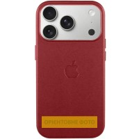 Чохол шкіряний Leather Case (AA) with Magnetic Fit and Animation для Apple iPhone 17 Air (6.5") Crimson