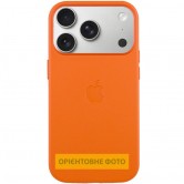 Чехол кожаный Leather Case (AA) with Magnetic Fit and Animation для Apple iPhone 17 Air (6.5") Orange