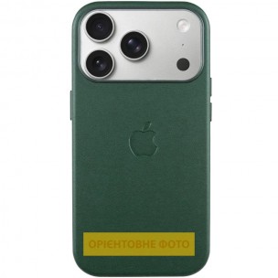Чехол кожаный Leather Case (AA) with Magnetic Fit and Animation для Apple iPhone 17 (6.3") Forest Green