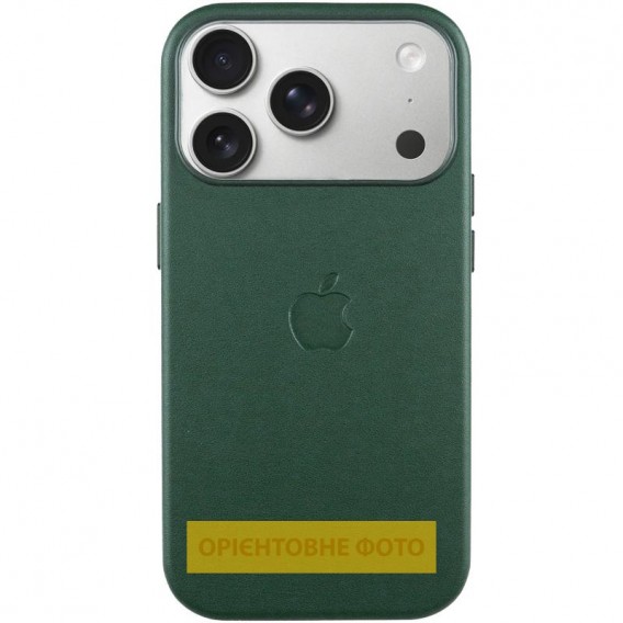 Чохол шкіряний Leather Case (AA) with Magnetic Fit and Animation для Apple iPhone 17 (6.3") Forest Green