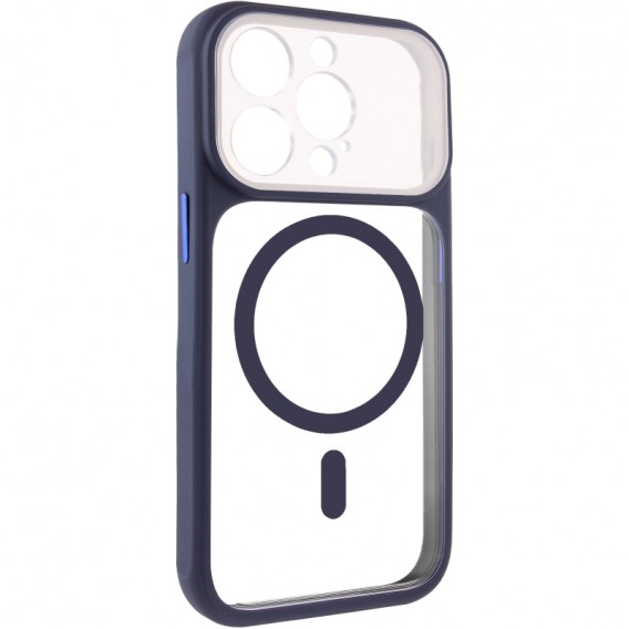 Чохол TPU+PC GETMAN Moon Clear with MagSafe для Apple iPhone 15 Pro Max (6.7") Blue