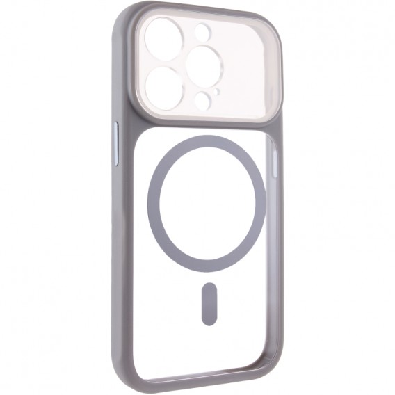Чохол TPU+PC GETMAN Moon Clear with MagSafe для Apple iPhone 15 Pro Max (6.7") Grey