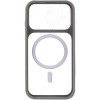 Чохол TPU+PC GETMAN Moon Clear with MagSafe для Apple iPhone 15 Pro Max (6.7") Grey