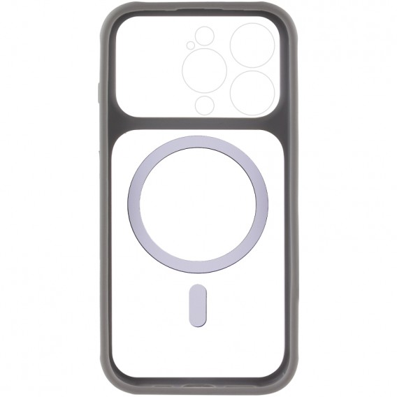 Чохол TPU+PC GETMAN Moon Clear with MagSafe для Apple iPhone 15 Pro Max (6.7") Grey Чохол TPU+PC GETMAN Moon Clear with MagSafe для Apple iPhone 15 Pro Max (6.7") Grey