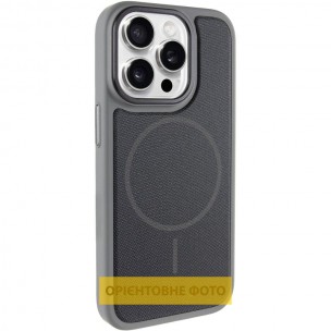 Чохол PC Textile Hybrid with Magnetic Fit для Apple iPhone 15 Pro (6.1") Grey / Black