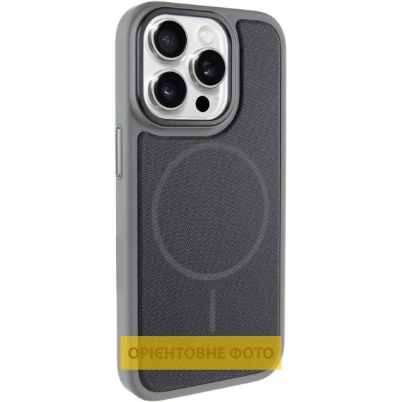 Чохол PC Textile Hybrid with Magnetic Fit для Apple iPhone 15 Pro (6.1") Grey / Black