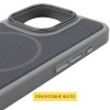 Чохол PC Textile Hybrid with Magnetic Fit для Apple iPhone 15 Pro (6.1") Grey / Black