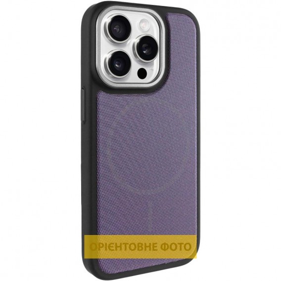 Чохол PC Textile Hybrid with Magnetic Fit для Apple iPhone 15 Pro (6.1") Black / Purple