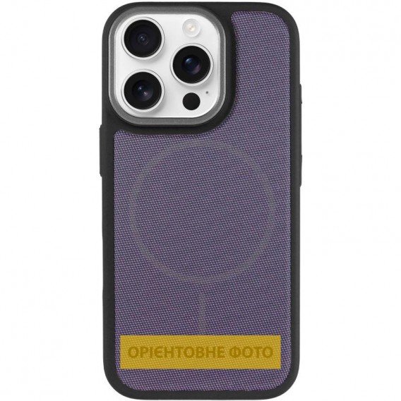 Чохол PC Textile Hybrid with Magnetic Fit для Apple iPhone 15 Pro (6.1") Black / Purple Чохол PC Textile Hybrid with Magnetic Fit для Apple iPhone 15 Pro (6.1") Black / Purple