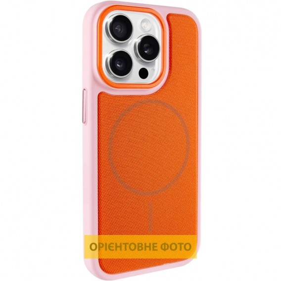 Чохол PC Textile Hybrid with Magnetic Fit для Apple iPhone 15 Pro (6.1") Pink / Orange