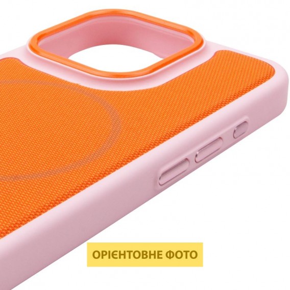 Чохол PC Textile Hybrid with Magnetic Fit для Apple iPhone 15 Pro (6.1") Pink / Orange Чохол PC Textile Hybrid with Magnetic Fit для Apple iPhone 15 Pro (6.1") Pink / Orange