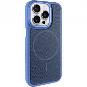 Чехол PC Textile Hybrid with Magnetic Fit для Apple iPhone 15 Pro Max (6.7") Blue