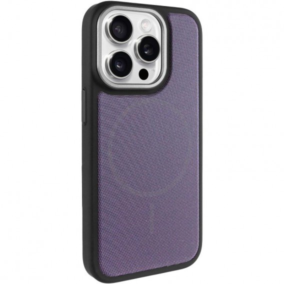 Чохол PC Textile Hybrid with Magnetic Fit для Apple iPhone 15 Pro Max (6.7") Black / Purple