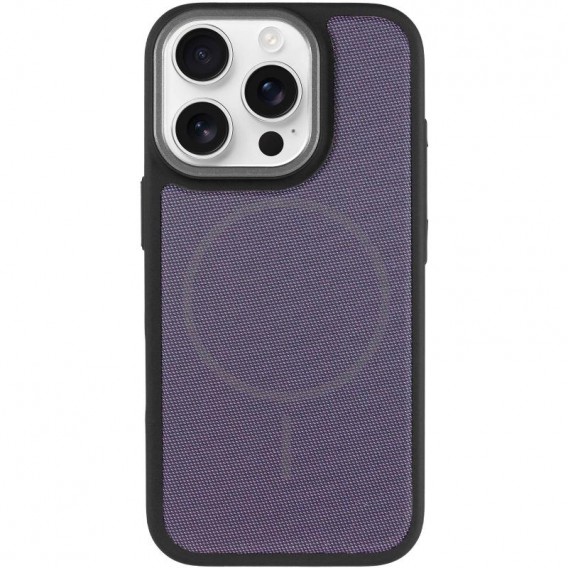 Чохол PC Textile Hybrid with Magnetic Fit для Apple iPhone 15 Pro Max (6.7") Black / Purple Чохол PC Textile Hybrid with Magnetic Fit для Apple iPhone 15 Pro Max (6.7") Black / Purple