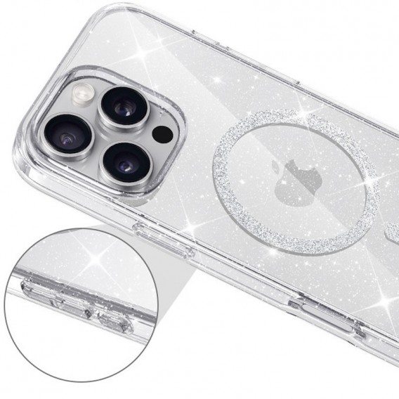 Чохол TPU Eclipse Sparkle Magnetic Fit для Apple iPhone 16 Pro (6.3") Clear Чохол TPU Eclipse Sparkle Magnetic Fit для Apple iPhone 16 Pro (6.3") Clear