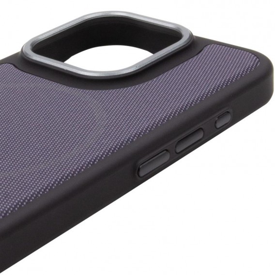 Чехол PC Textile Hybrid with Magnetic Fit для Apple iPhone 16 Pro (6.3") Black / Purple Чехол PC Textile Hybrid with Magnetic Fit для Apple iPhone 16 Pro (6.3") Black / Purple