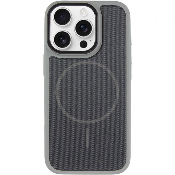 Чехол PC Textile Hybrid with Magnetic Fit для Apple iPhone 16 Pro (6.3") Grey / Black Чехол PC Textile Hybrid with Magnetic Fit для Apple iPhone 16 Pro (6.3") Grey / Black