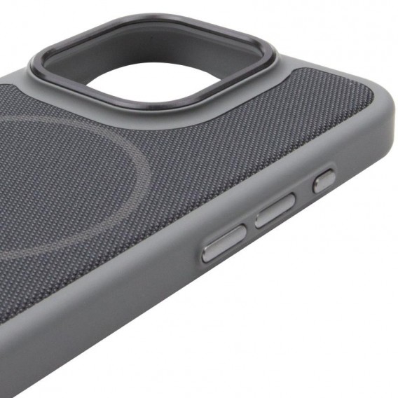 Чехол PC Textile Hybrid with Magnetic Fit для Apple iPhone 16 Pro (6.3") Grey / Black Чехол PC Textile Hybrid with Magnetic Fit для Apple iPhone 16 Pro (6.3") Grey / Black
