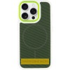 Чехол PC Textile Hybrid with Magnetic Fit для Apple iPhone 16 Pro (6.3") White / Green