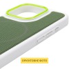 Чехол PC Textile Hybrid with Magnetic Fit для Apple iPhone 16 Pro (6.3") White / Green