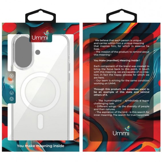 Чохол Ummi transparent with MagSafe для Apple iPhone 16 (6.1") Clear