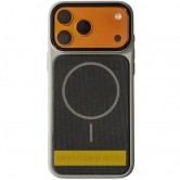 Чехол PC Textile Hybrid with Magnetic Fit для Apple iPhone 16 (6.1") Grey / Black
