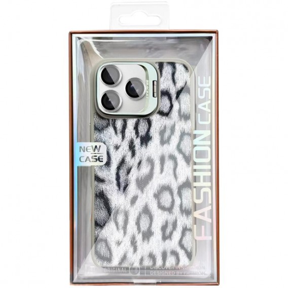 Чохол TPU+PC Wild Leopard with Magnetic Fit and Lens для Apple iPhone 15 Pro Max (6.7") Grey