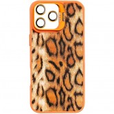 Чехол TPU+PC Wild Leopard with Magnetic Fit and Lens для Apple iPhone 15 Pro Max (6.7") Orange
