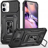 Ударопрочный чехол Camshield Army Ring для Apple iPhone 16 (6.1") Черный / Black Ударопрочный чехол Camshield Army Ring для Apple iPhone 16 (6.1") Черный / Black
