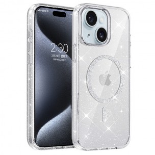 Чехол TPU Eclipse Sparkle Magnetic Fit для Apple iPhone 15 (6.1") Clear