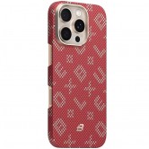 TPU+PC чехол Blueo Gilded Tactile Woven with Magnetic Fit для Apple iPhone 16 Pro (6.3") Red