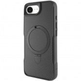 TPU+PC чехол Metal Buttons with MagSafe Carbon Ring для Apple iPhone 16e / 17e (6.1") Черный