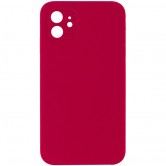 Чехол Silk Square Full Camera Protective (AA) NO LOGO для Apple iPhone 11 (6.1") Красный / Rose Red