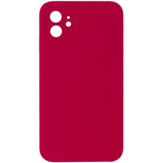 Чохол Silk Square Full Camera Protective (AA) NO LOGO для Apple iPhone 11 (6.1") Червоний / Rose Red