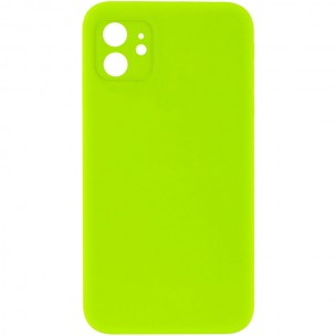 Чохол Silk Square Full Camera Protective (AA) NO LOGO для Apple iPhone 11 (6.1") Салатовий / Neon green