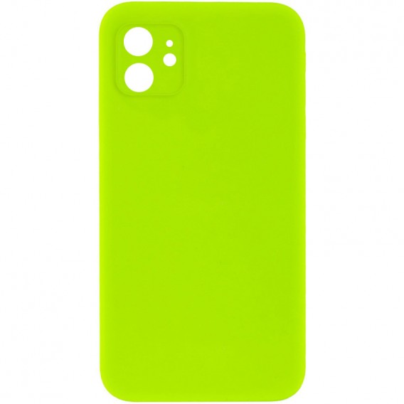 Чехол Silk Square Full Camera Protective (AA) NO LOGO для Apple iPhone 11 (6.1") Салатовый / Neon green