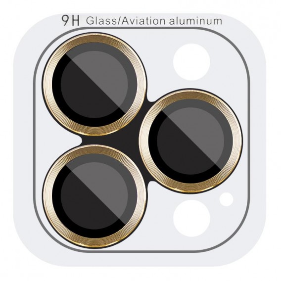 Захисне скло Metal Classic на камеру (у упак.) для Apple iPhone 14 Pro (6.1") / 14 Pro Max (6.7") Золотий / Gold